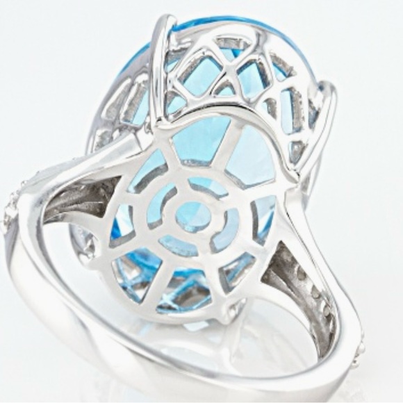 BlueTopaz/Silver Ring - Picture 6 of 7